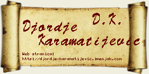 Đorđe Karamatijević vizit kartica